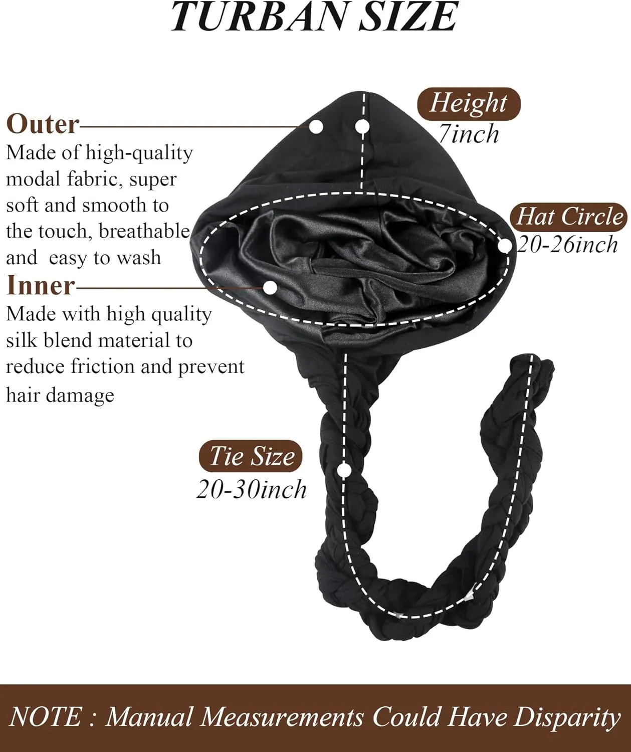 Ababalaya Satin Lined Turban for Women Mens Halo Turban Silky Lined Durag for Waves Braids Locs Sleeping Bonnet Sleep Cap