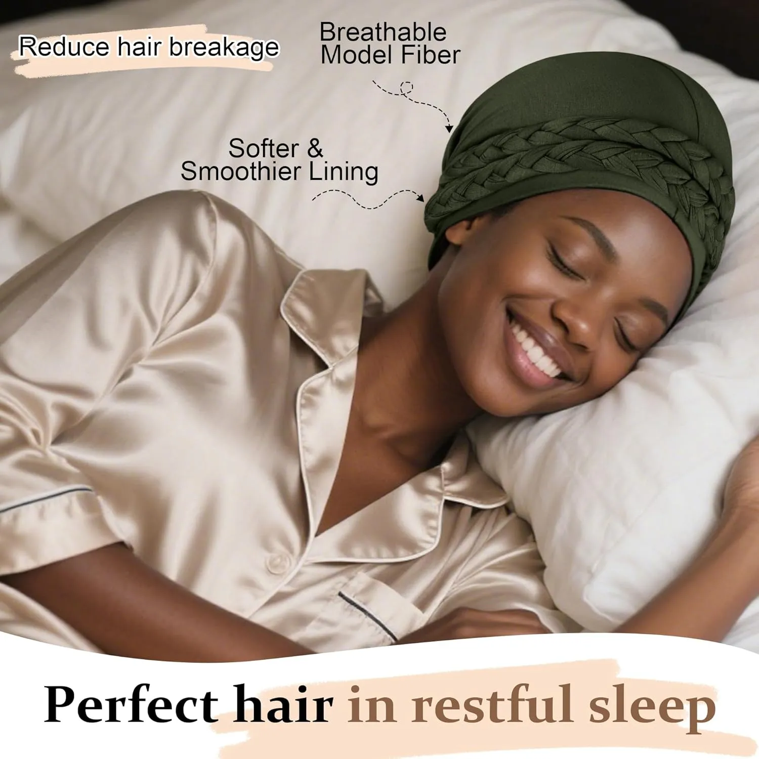 Ababalaya Satin Lined Turban for Women Mens Halo Turban Silky Lined Durag for Waves Braids Locs Sleeping Bonnet Sleep Cap