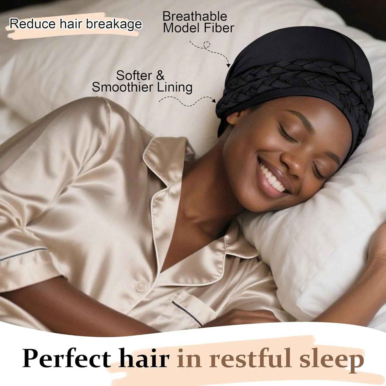 Ababalaya Satin Lined Turban for Women Mens Halo Turban Silky Lined Durag for Waves Braids Locs Sleeping Bonnet Sleep Cap