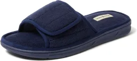 Dearfoams Men's Adjustable Indoor/Outdoor Memory Foam Machine Washable Summer Slide Slipper