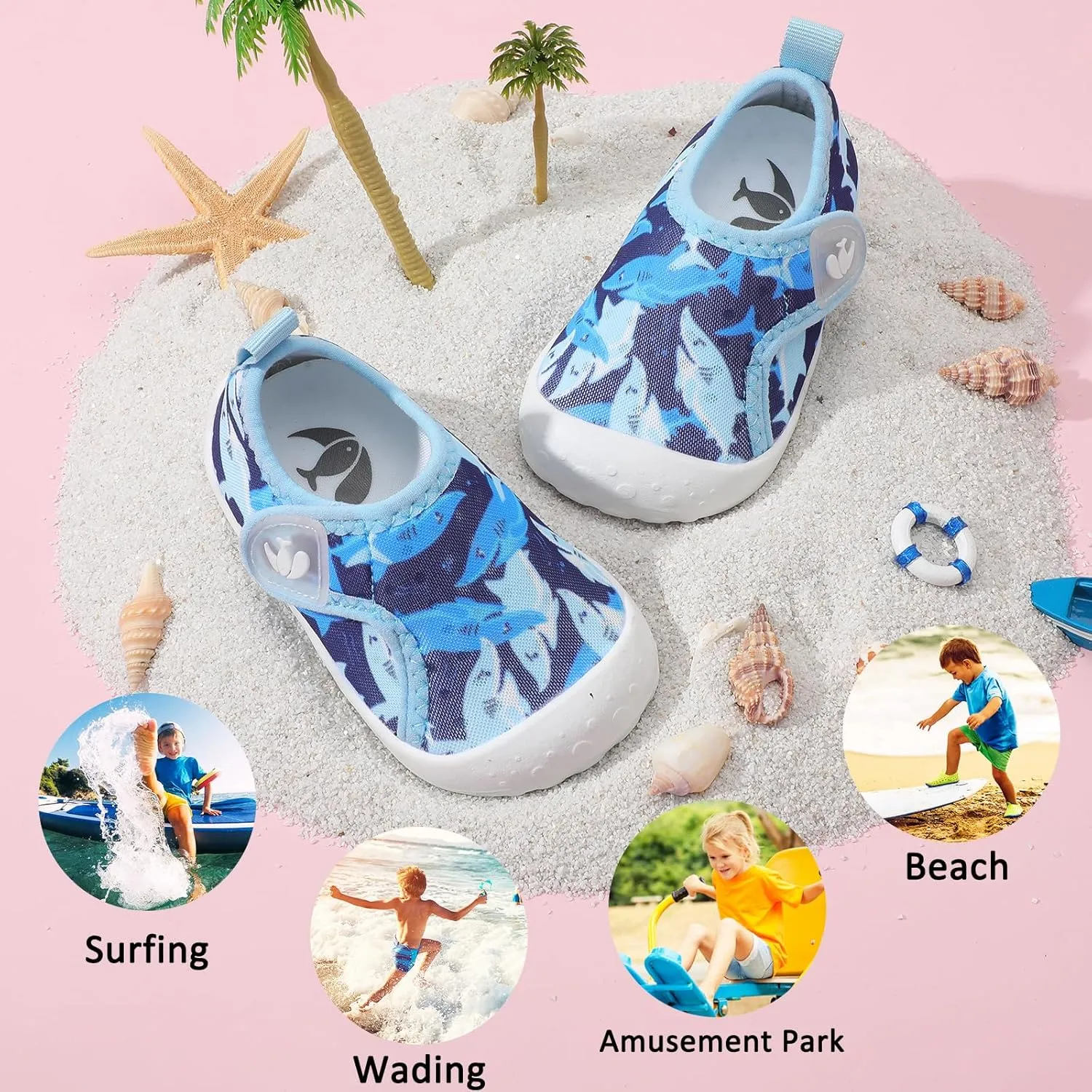 FEETCITY Wide Baby Water Shoes Boys Girls Barefoot Shoes Quick-Dry Kids Aqua Socks for Beach Swim Pool