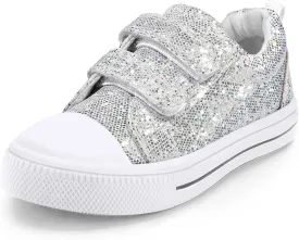 K KomForme Toddler Sneakers for Boys and Girls Dual Hook and Loops Sneakers Baby Canvas Shoes