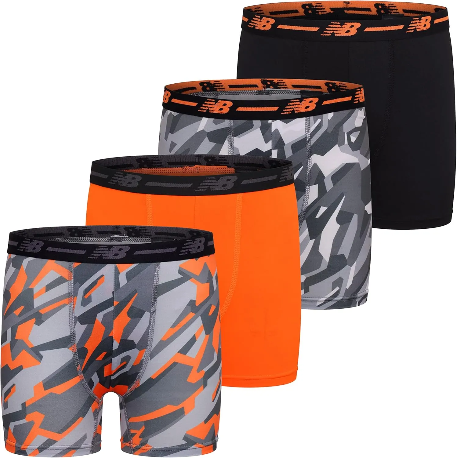 New Balance Boys' 3.5" Underwear, Performance Boxer Briefs (4 Pack)