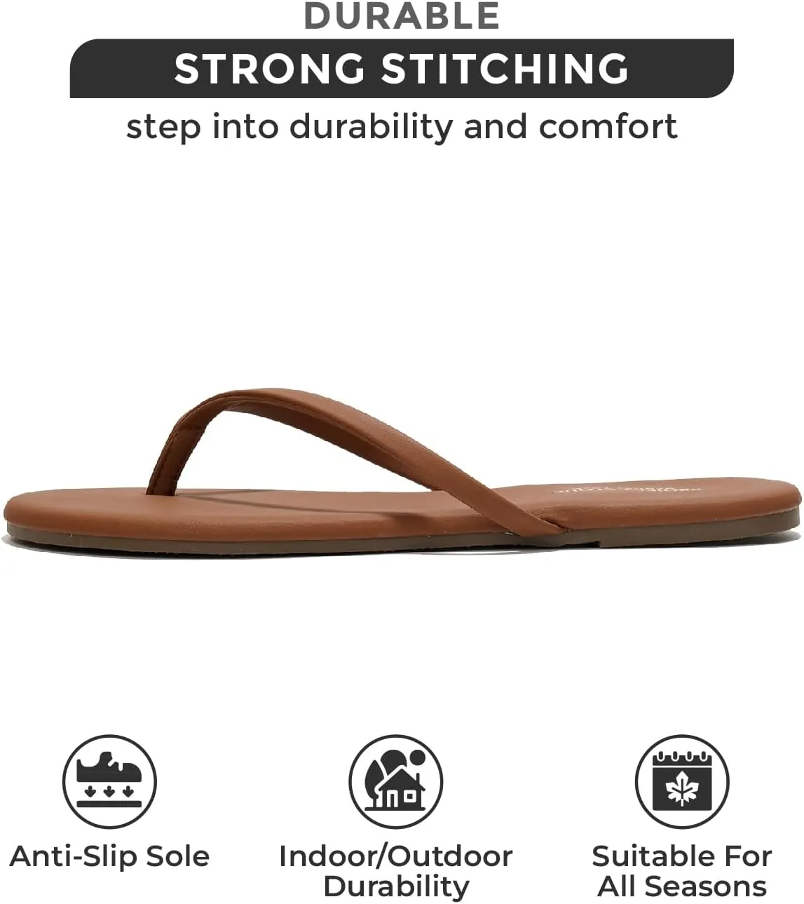 Project Cloud Flip Flops for Women - Memory Foam Flats Summer Sandals for Women 2025 - Vegan Leather Lightweight Womens Sandals Summer Beach Essentials Slides